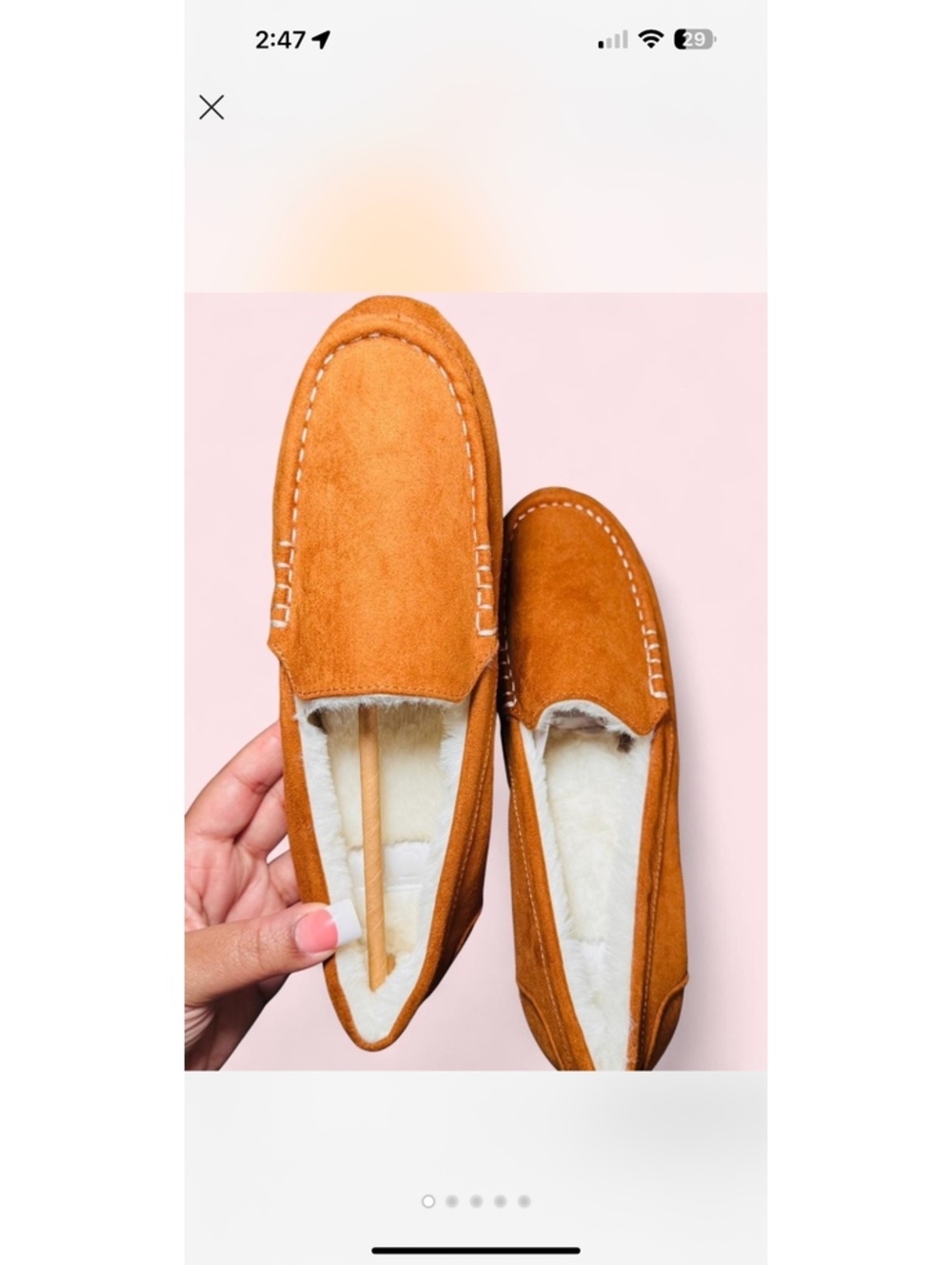 JustFab Laurel Fuzzy Camel Moccasin Loafers